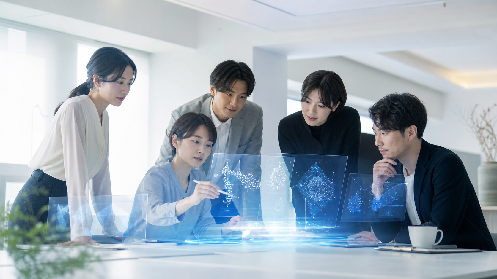 チームでAI活用を学び、共に設計する様子